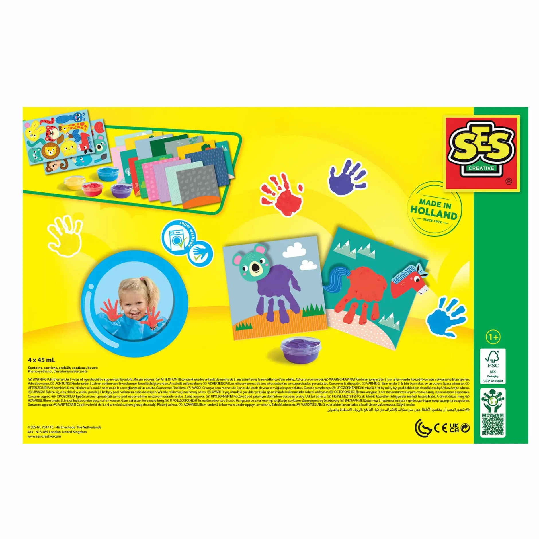 SES CREATIVE My first - Fingerfarbe Handabdruck Tiere*Kinder Malen & Kneten