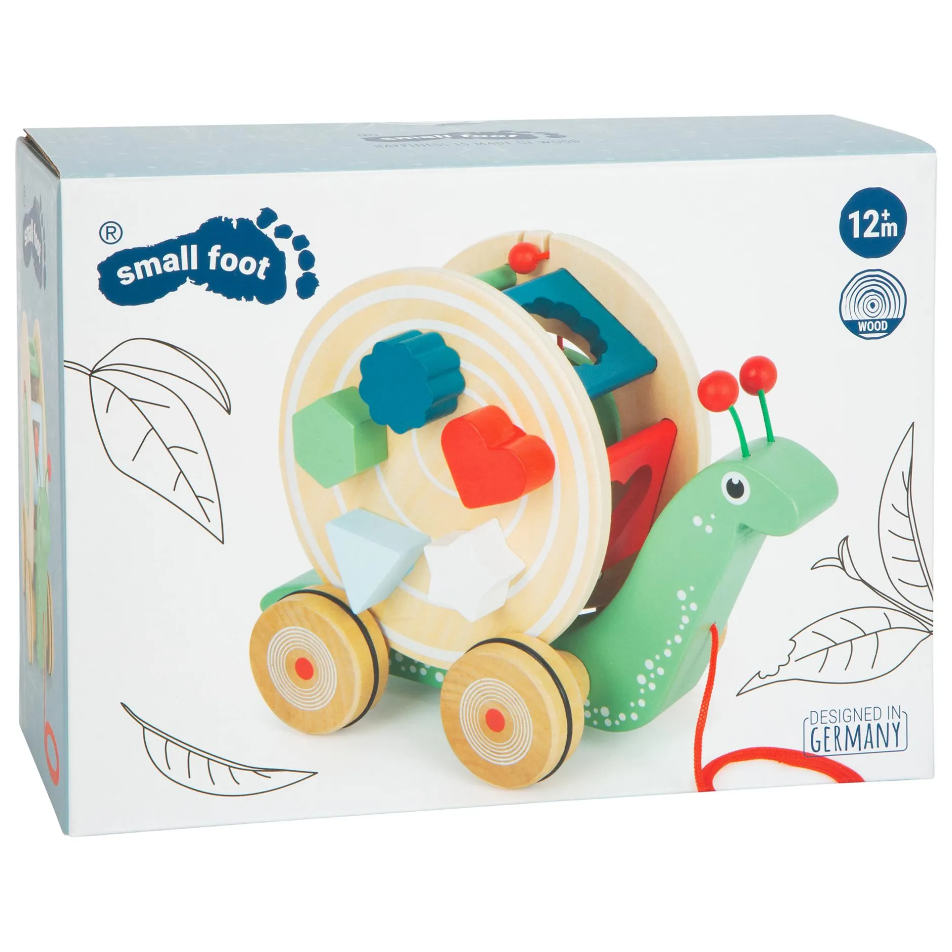 small foot Nachzieh-Stecktier Schnecke*Kinder Lernspielzeug|Holzspielzeug