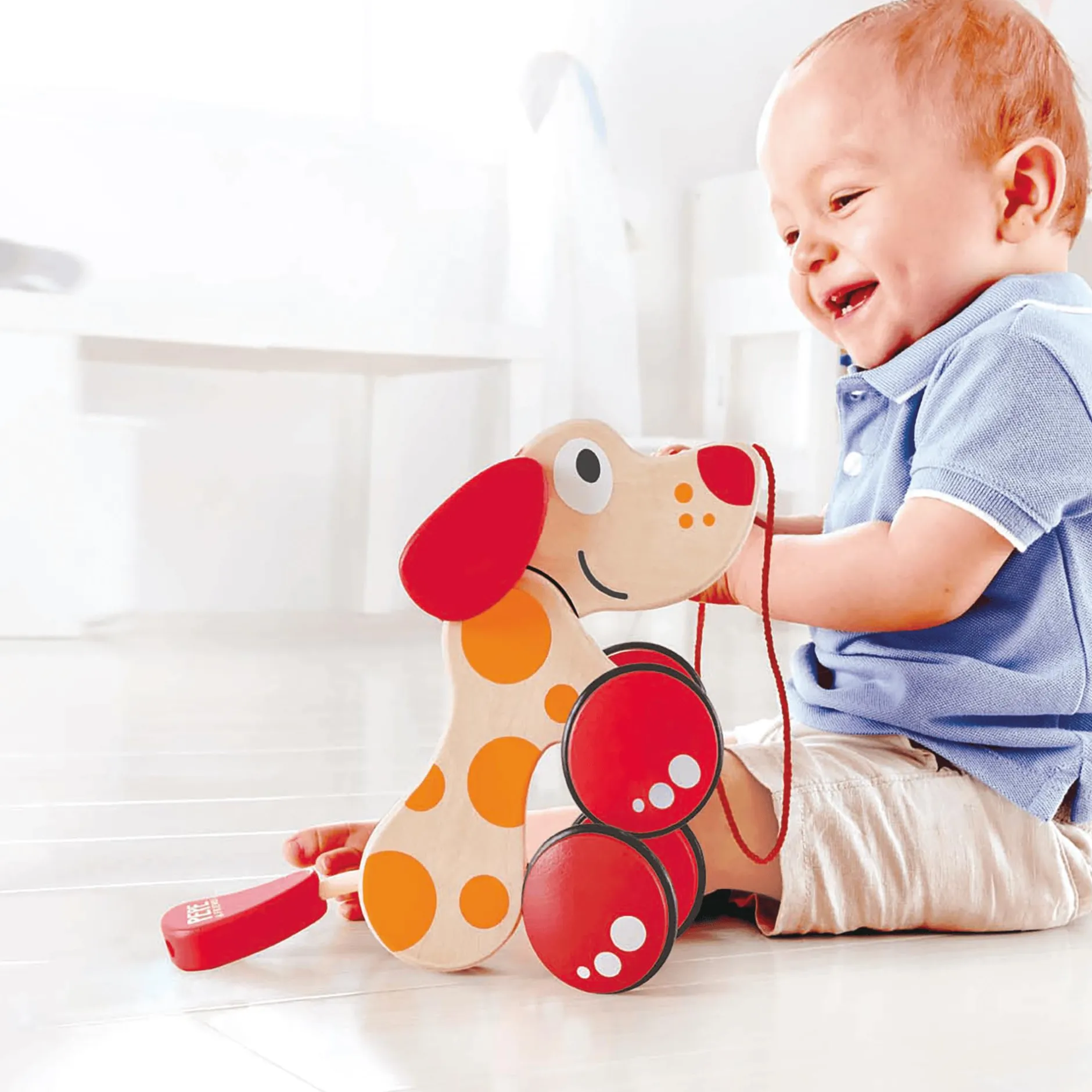 Hape Nachziehtier Hund Pepe*Kinder Holzspielzeug