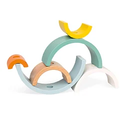 Janod Nachziehtier Schildkröte Regenbogen Sweet Cocoon*Kinder Lernspielzeug|Holzspielzeug