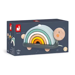 Janod Nachziehtier Schildkröte Regenbogen Sweet Cocoon*Kinder Lernspielzeug|Holzspielzeug