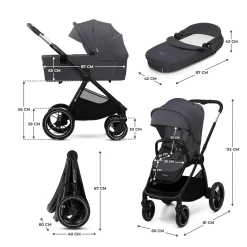 Kinderkraft NEA 2.0 Deep Grey*Kinder Kombi-Kinderwagen