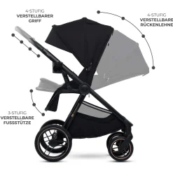 Kinderkraft NEA 2.0 Midnight Black*Kinder Kombi-Kinderwagen