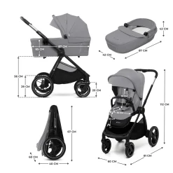 Kinderkraft NEA 2.0 Platinum Grey*Kinder Kombi-Kinderwagen