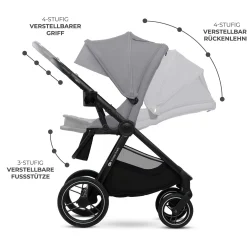 Kinderkraft NEA 2.0 Platinum Grey*Kinder Kombi-Kinderwagen