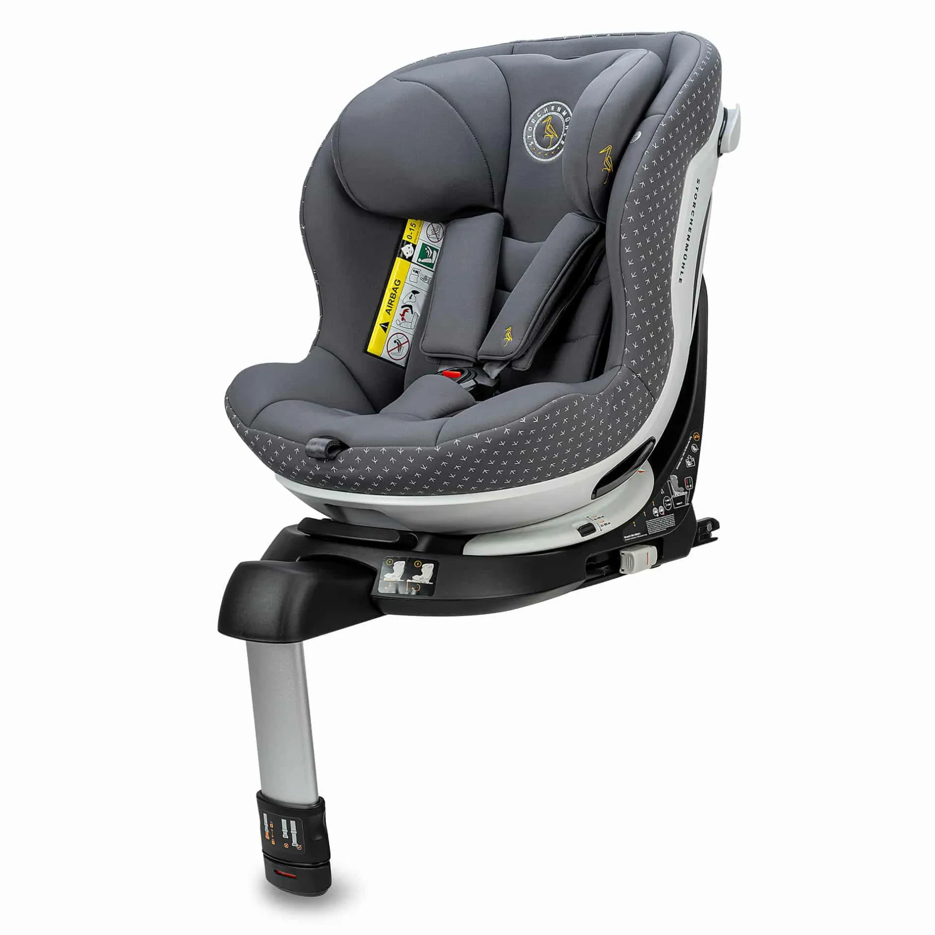 Storchenmu00fchle Niki Start M Asphalt*Kinder Kindersitze Isofix|Reboarder 0-18 Kg, Gruppe 0+/1