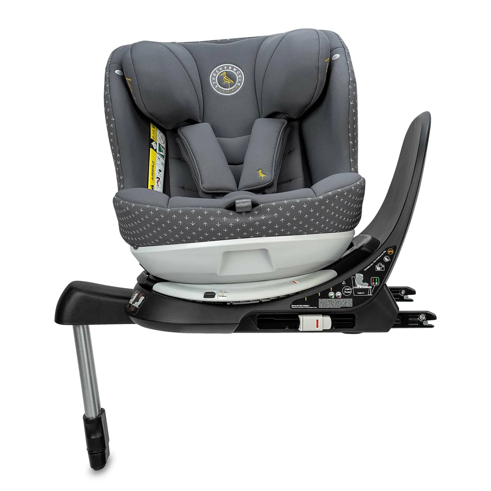 Storchenmu00fchle Niki Start M Asphalt*Kinder Kindersitze Isofix|Reboarder 0-18 Kg, Gruppe 0+/1