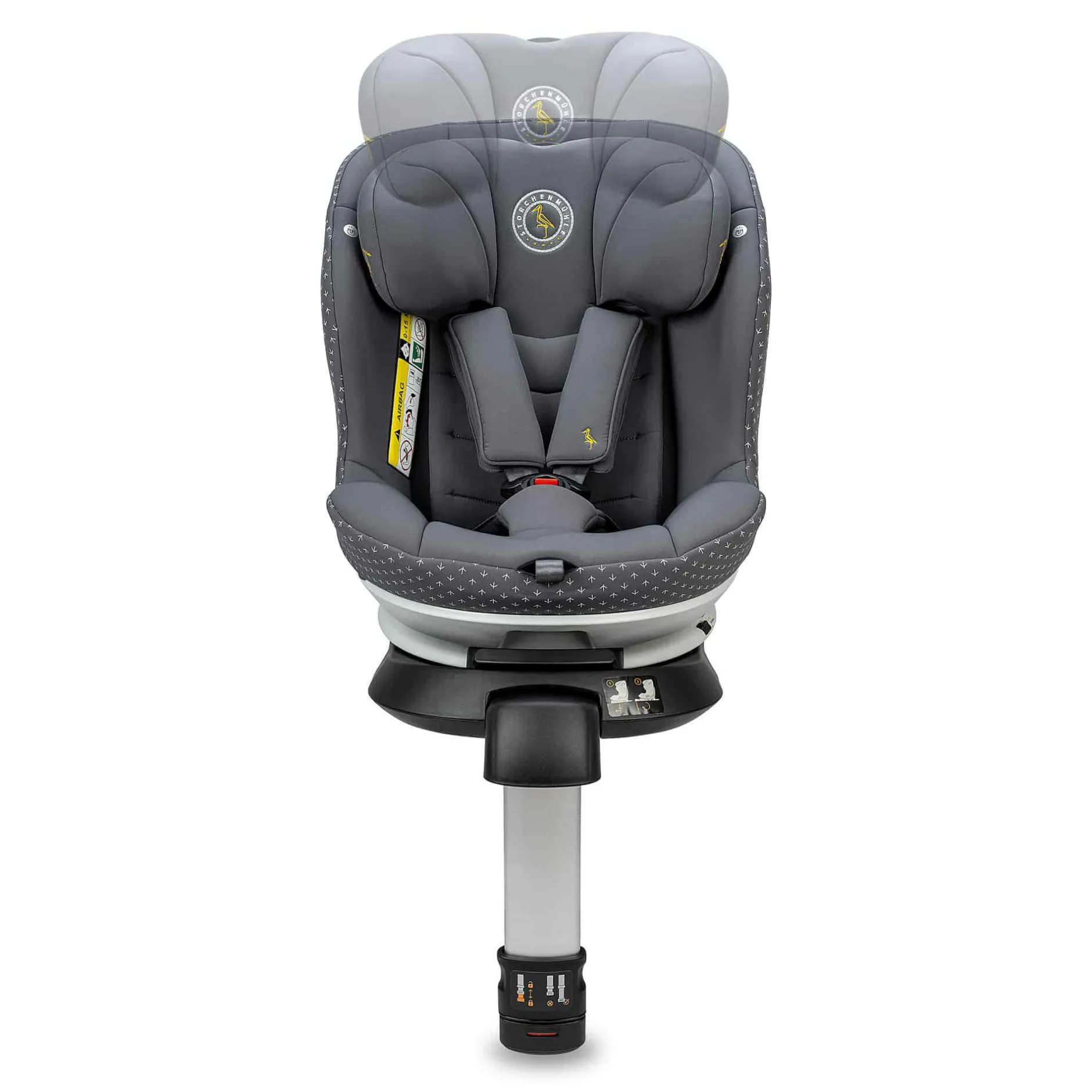 Storchenmu00fchle Niki Start M Asphalt*Kinder Kindersitze Isofix|Reboarder 0-18 Kg, Gruppe 0+/1