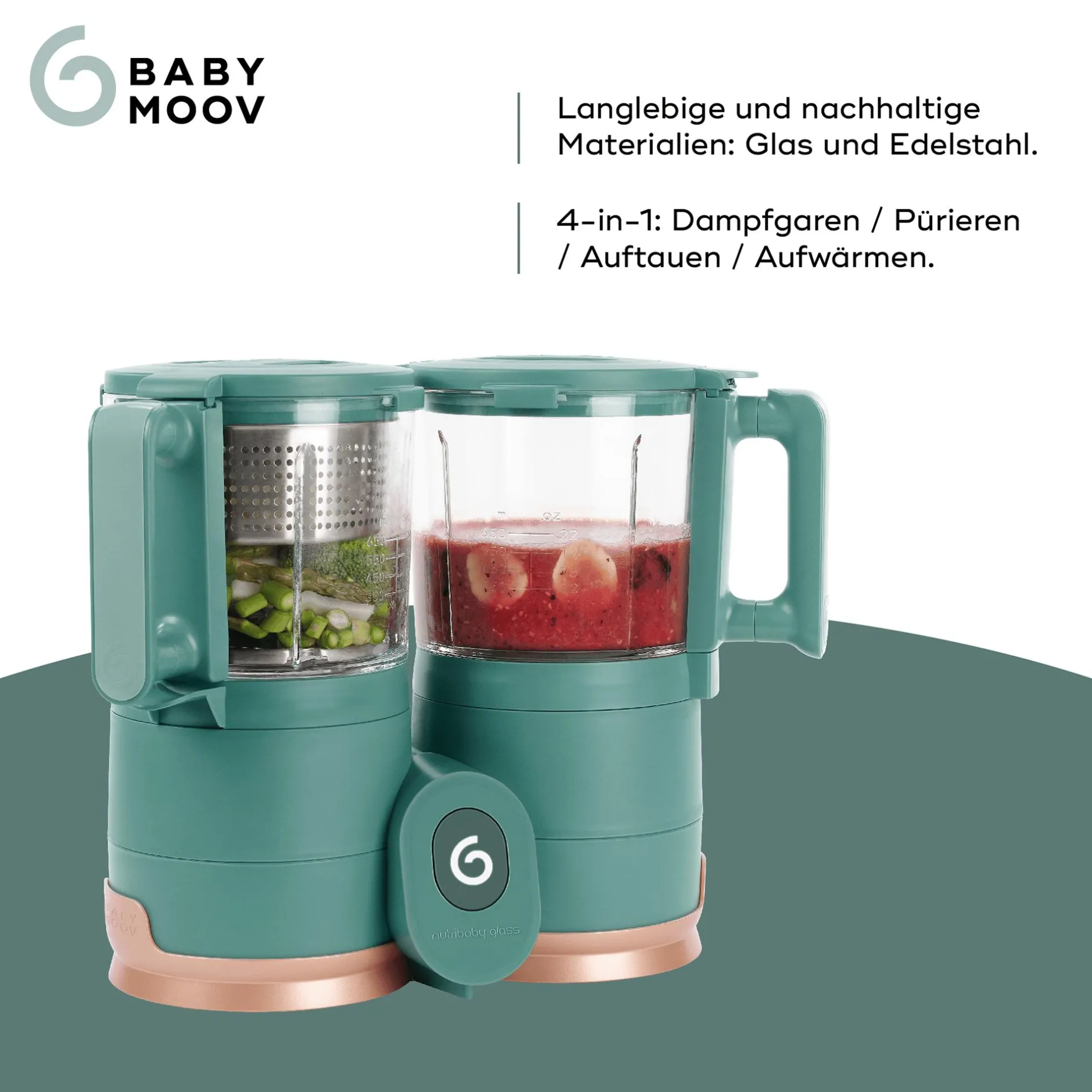 babymoov Nutribaby Glass Green Forest* Babykostwärmer