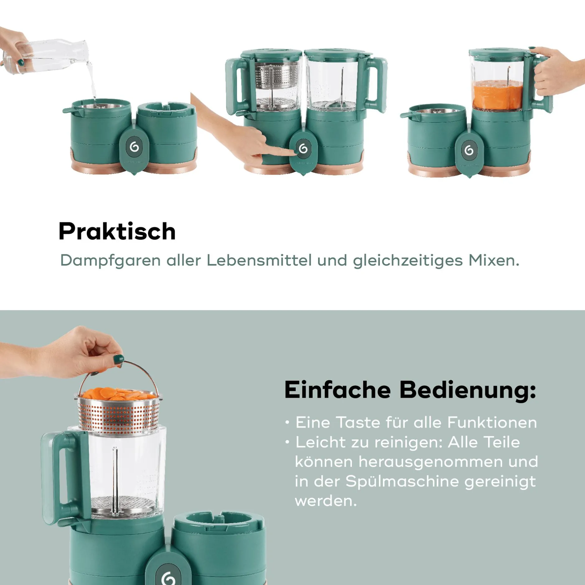 babymoov Nutribaby Glass Green Forest* Babykostwärmer