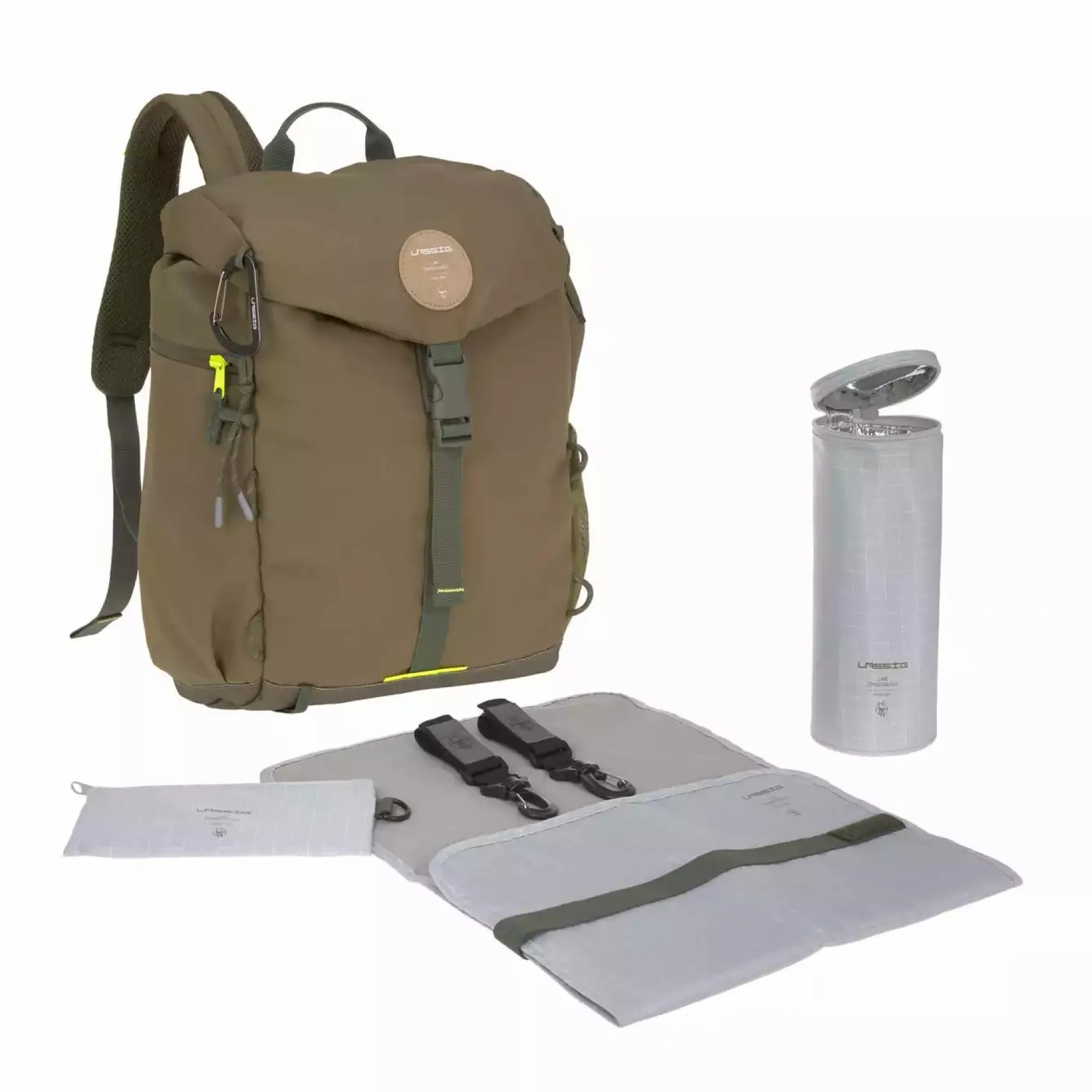 Lu00c4SSIG Outdoor Backpack Green Label Olive* Wickelrucksäcke