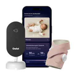 Owlet Dream Bundle: Dream Sock + Dream Sight Baby Kamera Rose* Babyphone