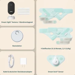 Owlet Dream Bundle: Dream Sock + Dream Sight Baby Kamera Rose* Babyphone
