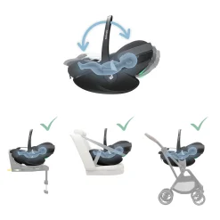 MAXI-COSI Pebble 360 Pro² Twillic Graphite*Kinder Babyschalen 0-13 Kg, Gruppe 0+