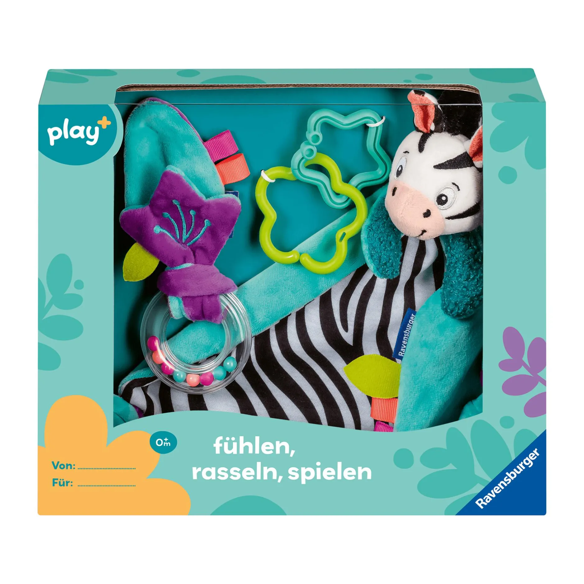 Ravensburger Play+ Geschenkset Zebra* Schmusetücher|Rasseln & Greiflinge