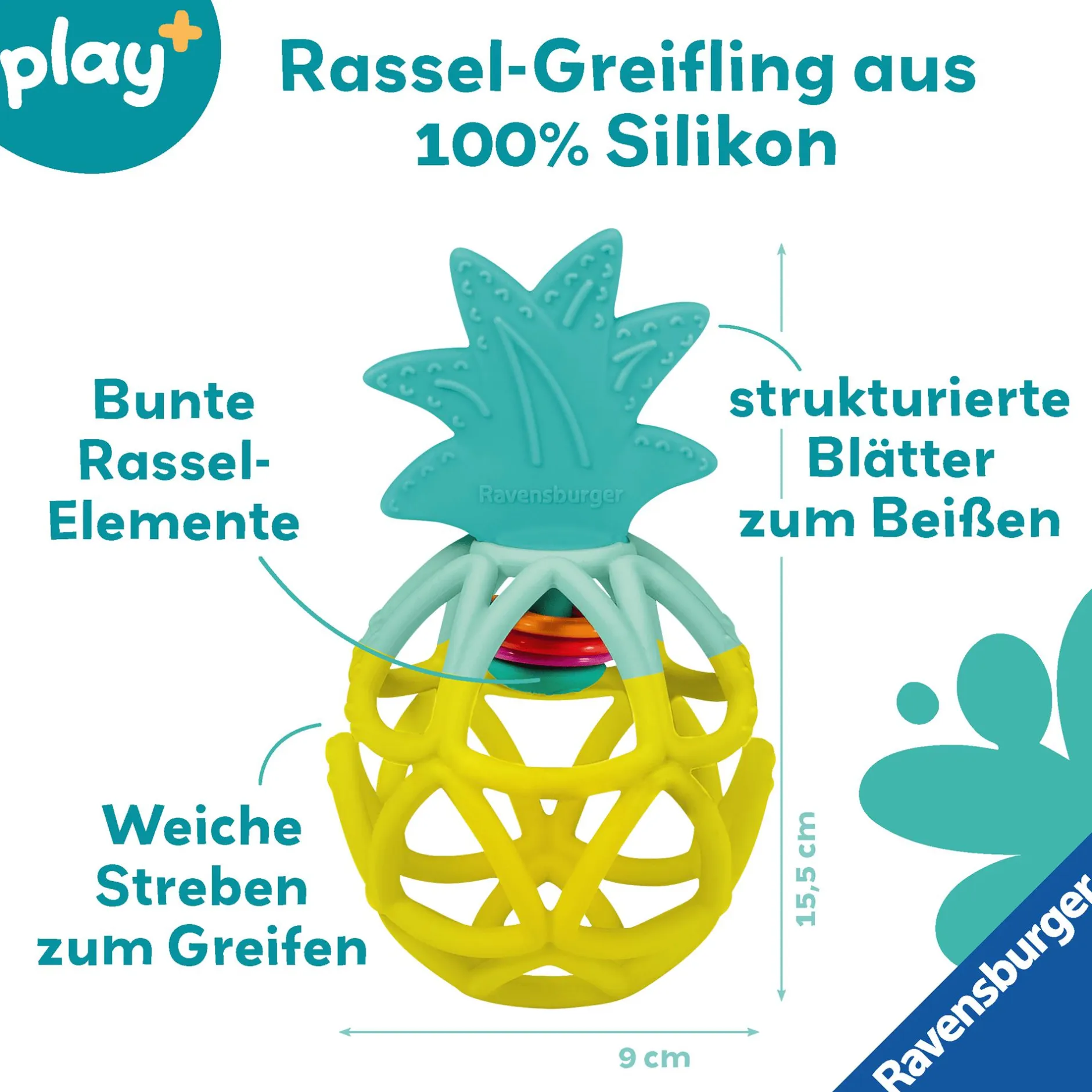 Ravensburger Play+ Rassel-Greifling Ananas* Rasseln & Greiflinge