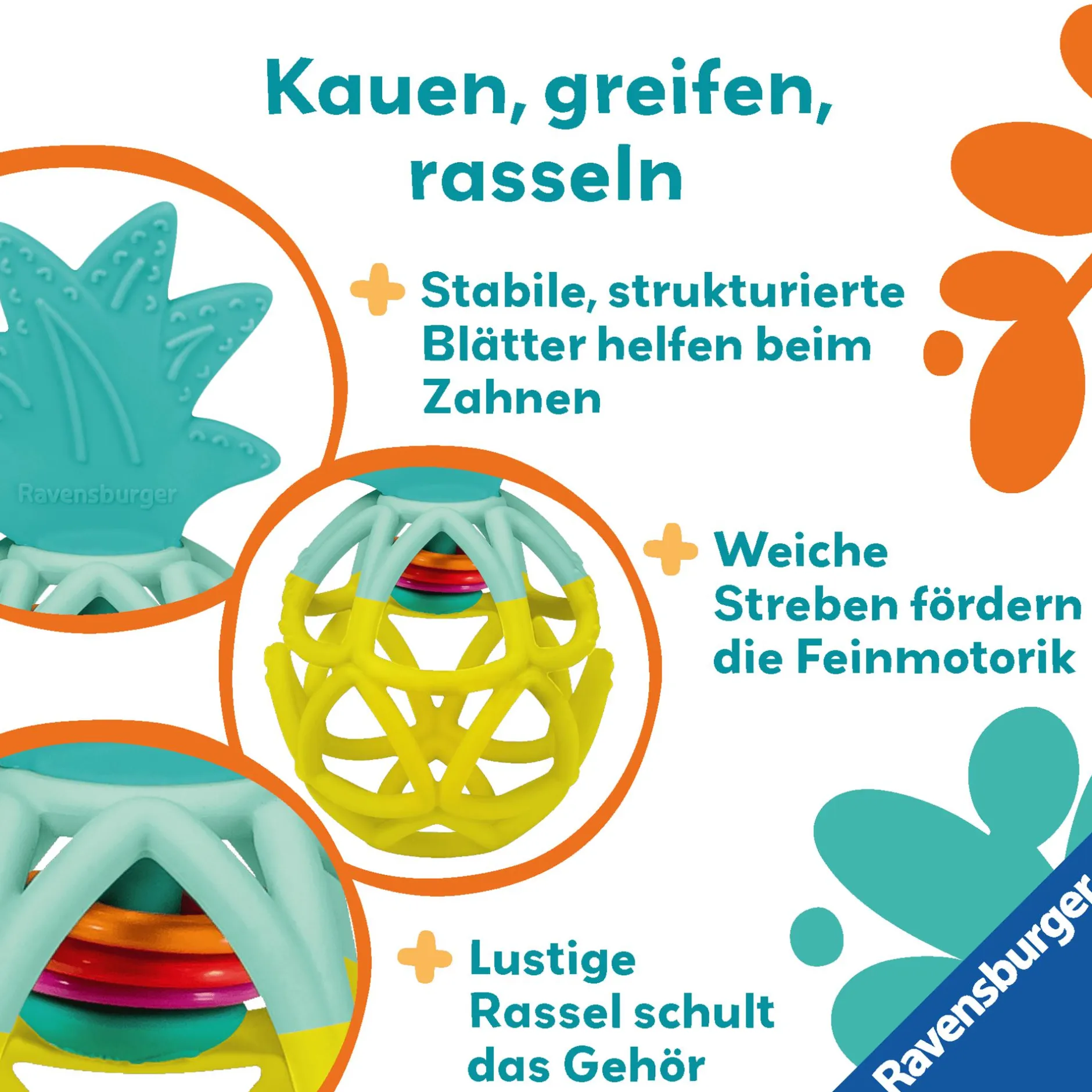 Ravensburger Play+ Rassel-Greifling Ananas* Rasseln & Greiflinge