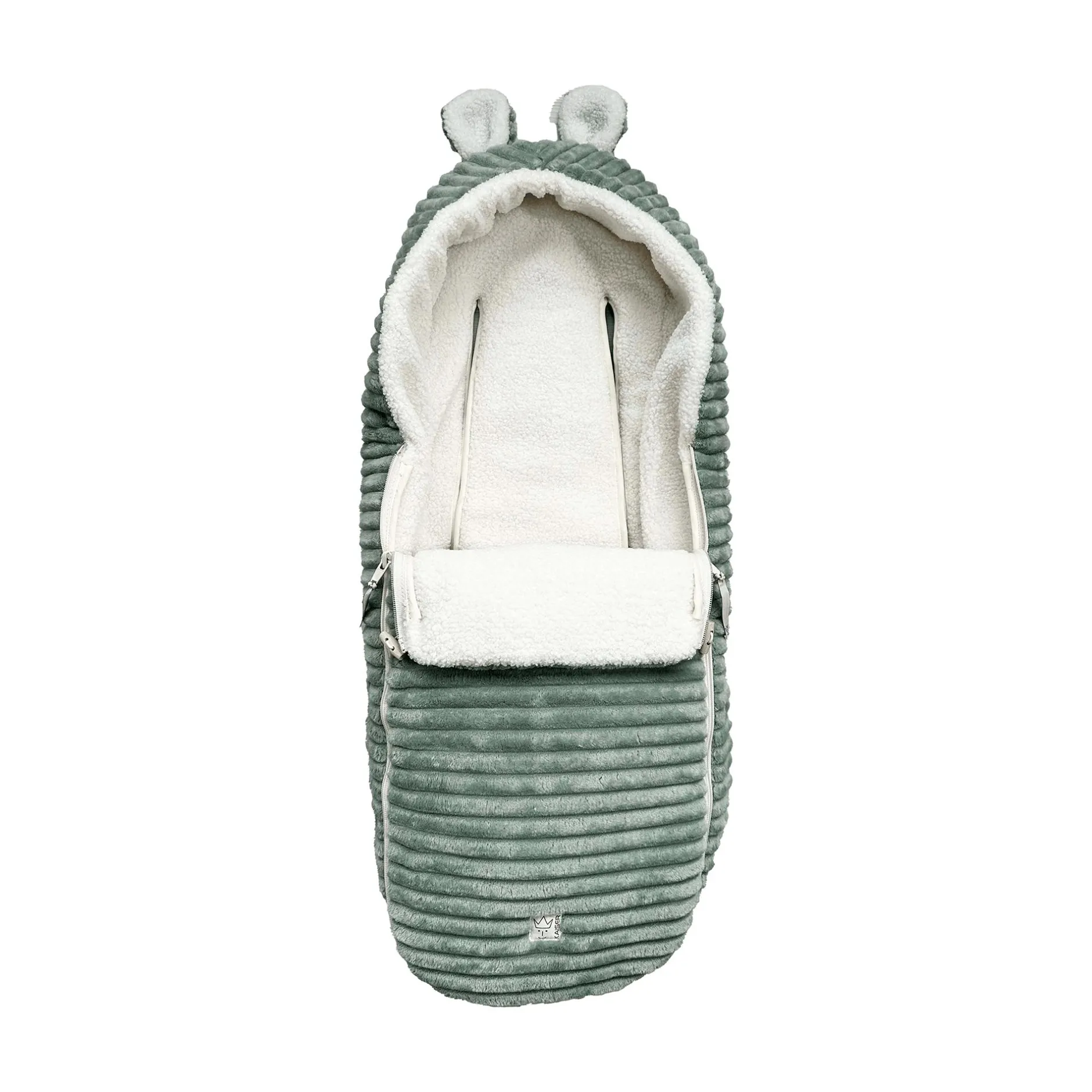 KAISER PLUSHY Babyschalen Fußsack Mineral Green*Kinder Kindersitz Zubehör