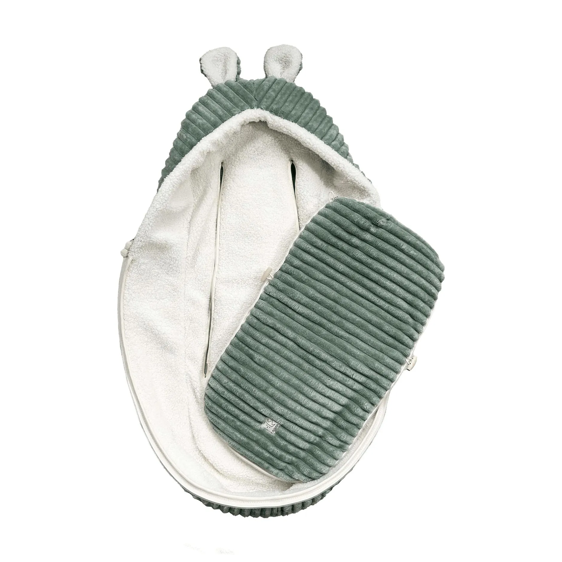 KAISER PLUSHY Babyschalen Fußsack Mineral Green*Kinder Kindersitz Zubehör