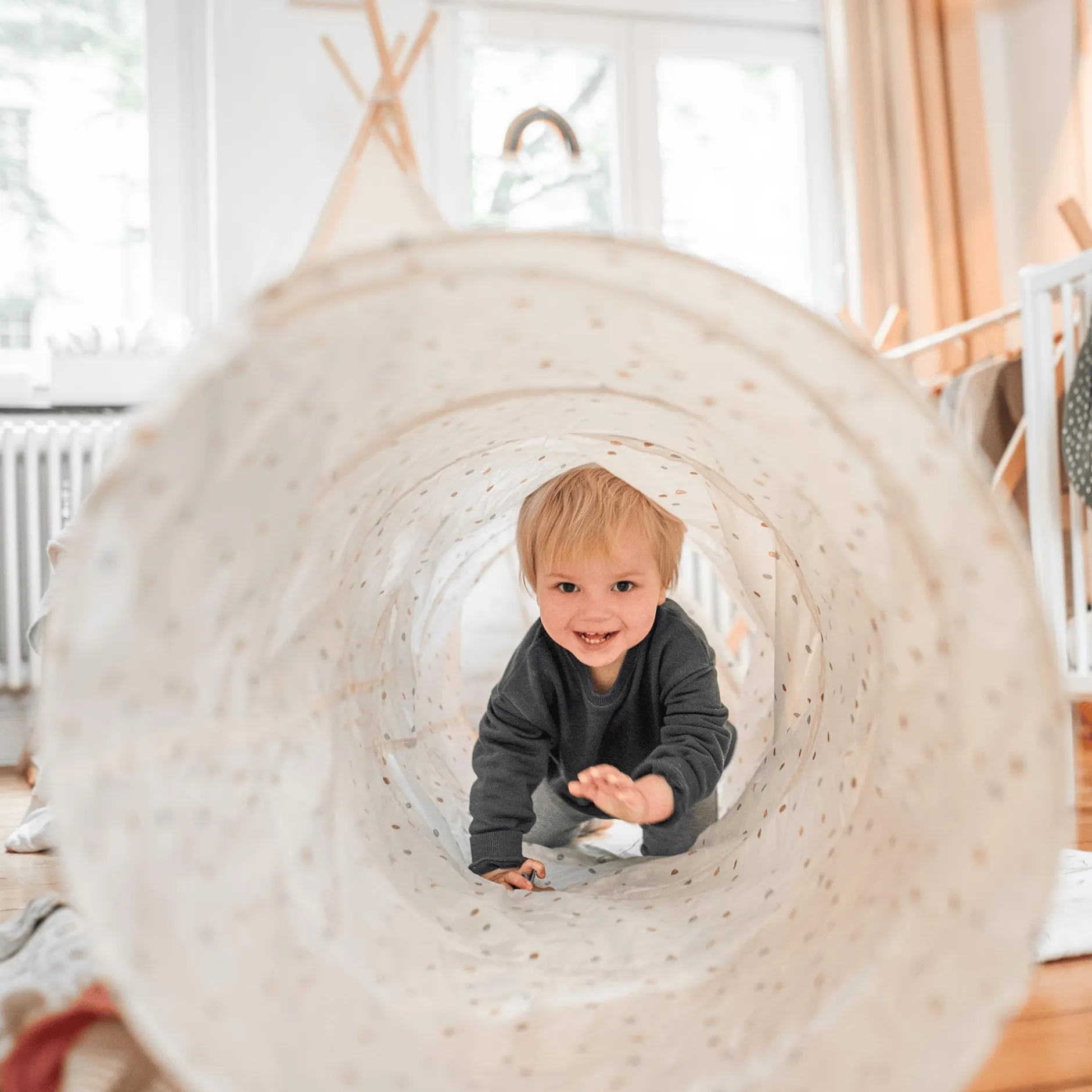 LITTLE ONE Pop-Up Spieltunnel*Kinder Rollenspiele|Krabbelspielzeug