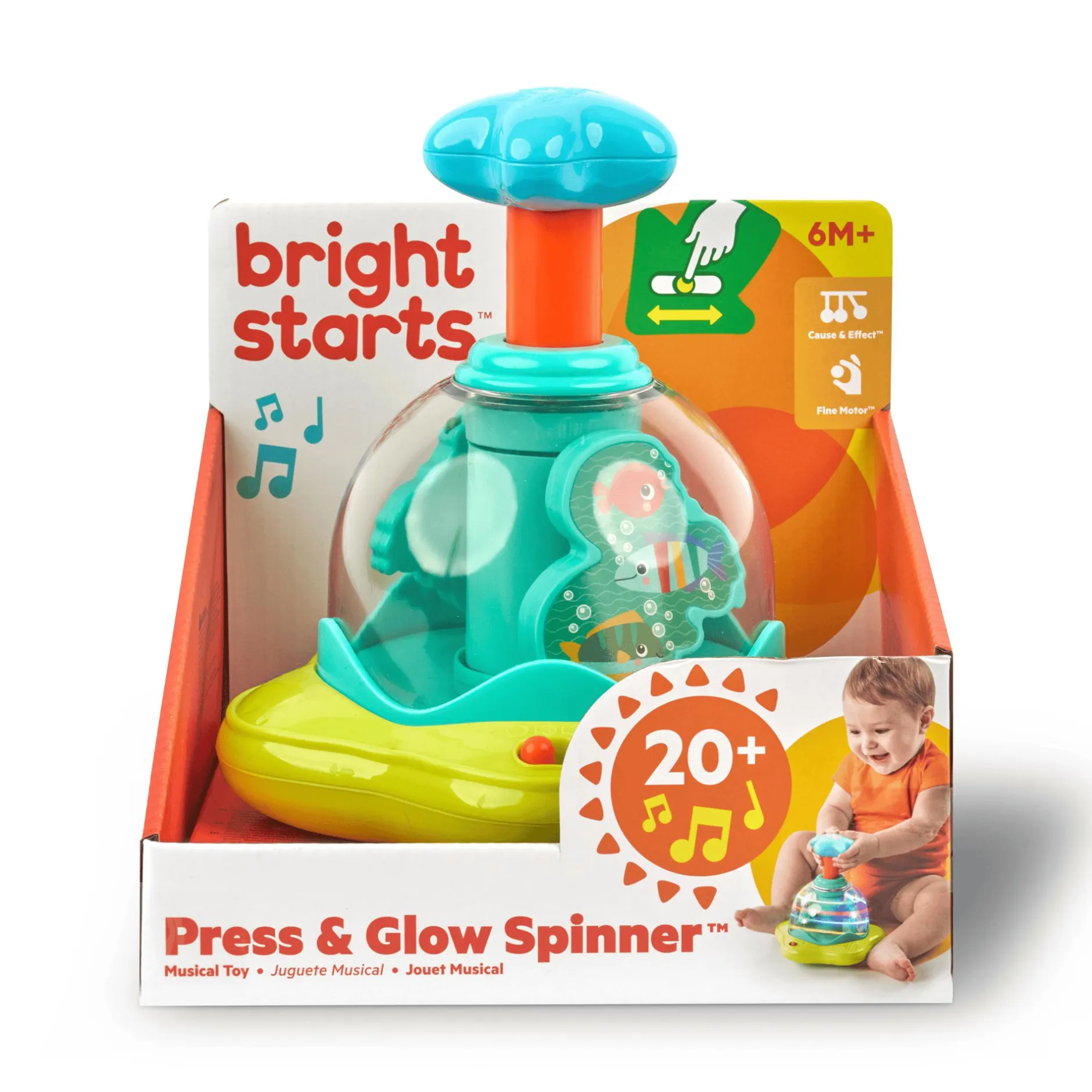BrightStarts Press & Glow Spinner*Kinder Lernspielzeug|Musik