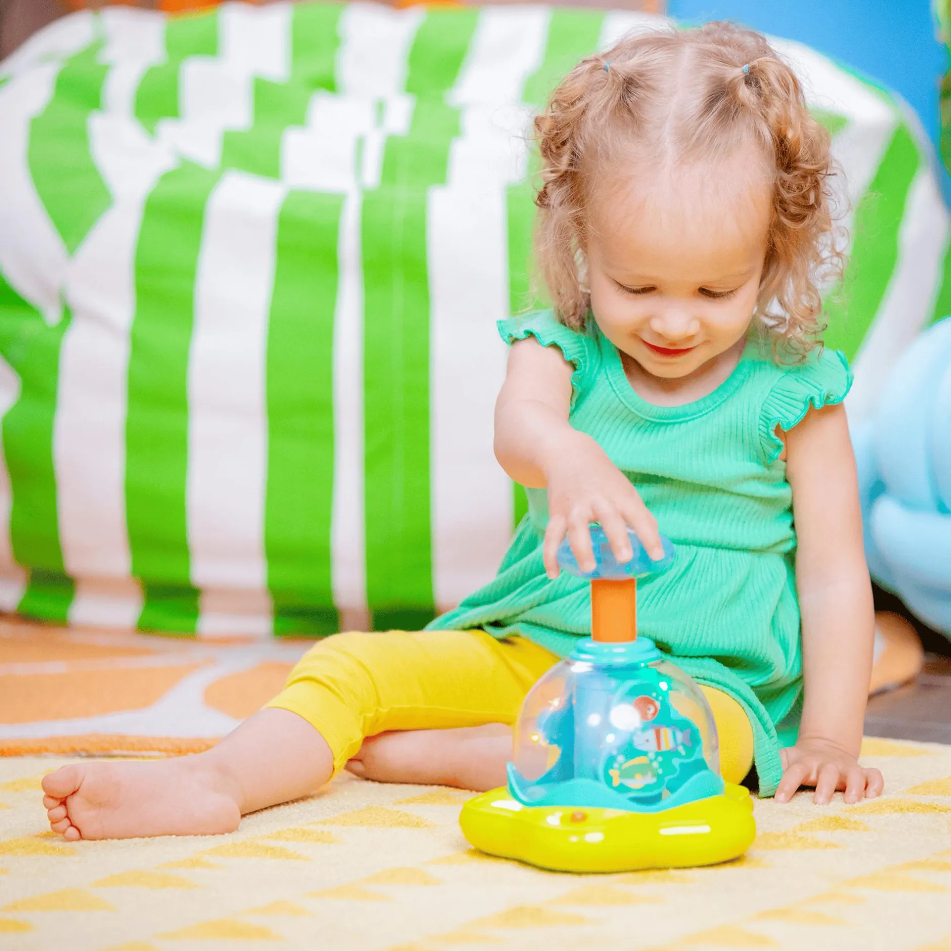 BrightStarts Press & Glow Spinner*Kinder Lernspielzeug|Musik