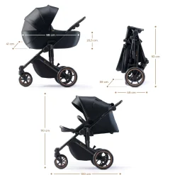Kinderkraft Prime 2 2in1 Venezian Black*Kinder Kombi-Kinderwagen