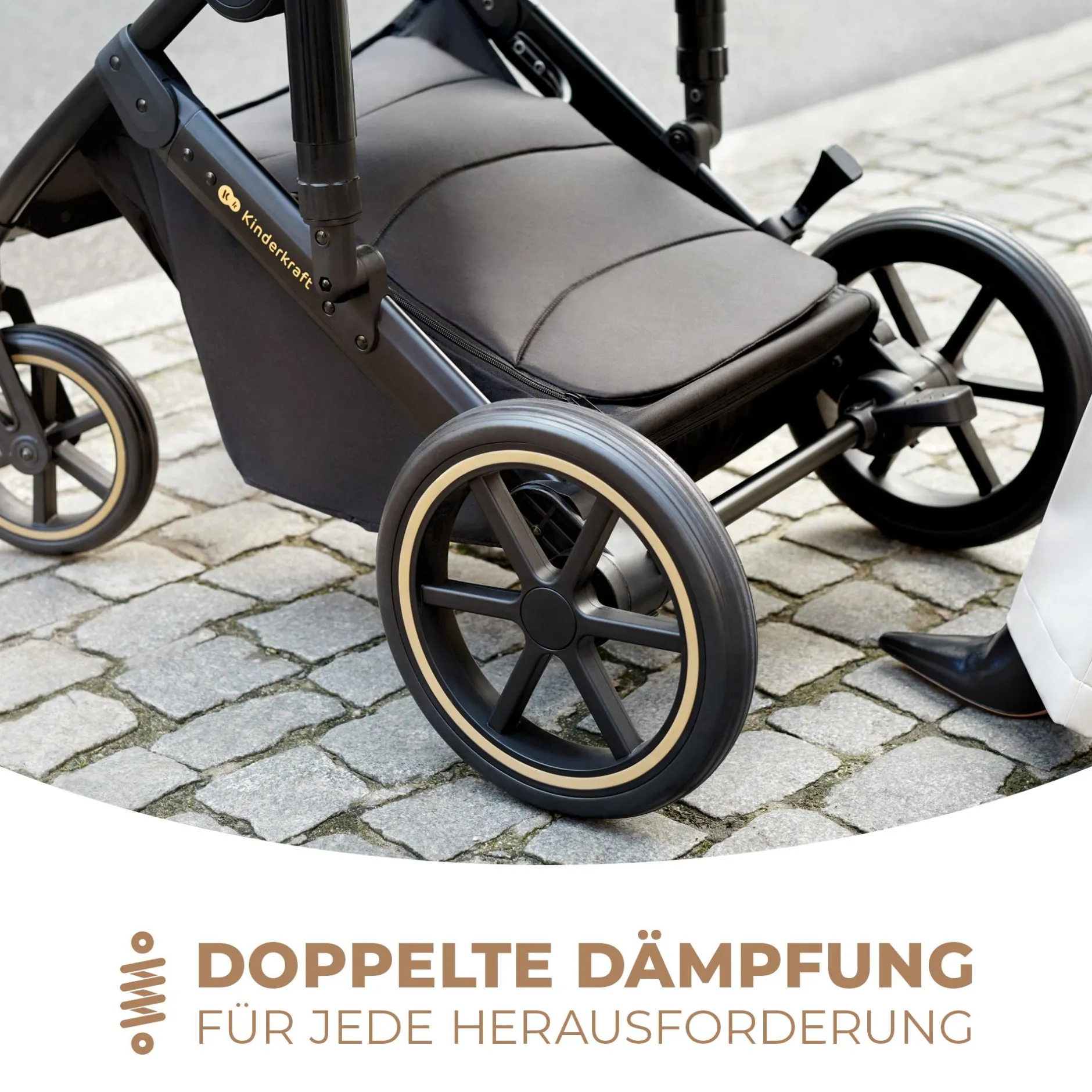 Kinderkraft Prime 2 2in1 Venezian Black*Kinder Kombi-Kinderwagen