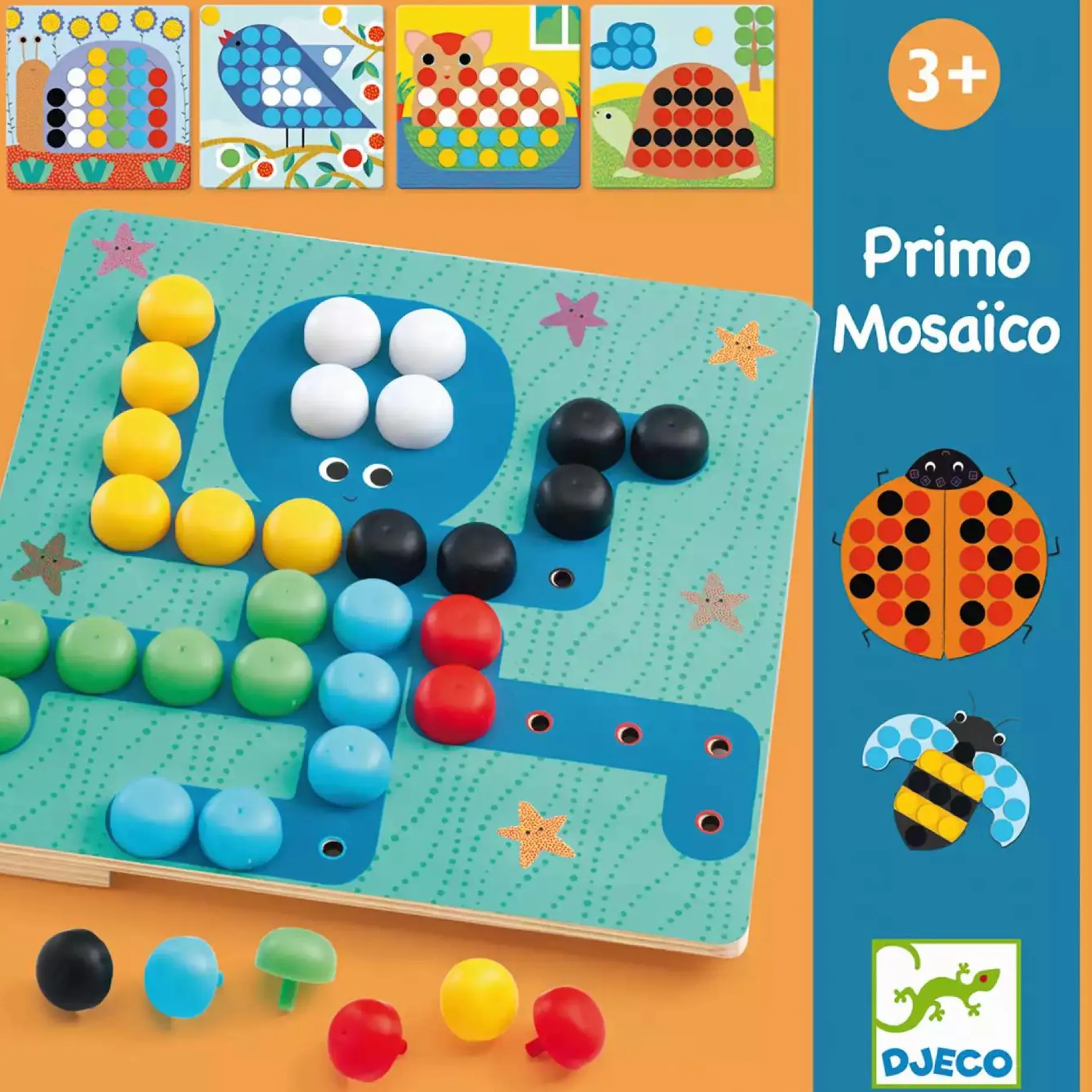 DJECO Primo Mosaico*Kinder Holzspielzeug|Spielzeug Ab 3 Jahren