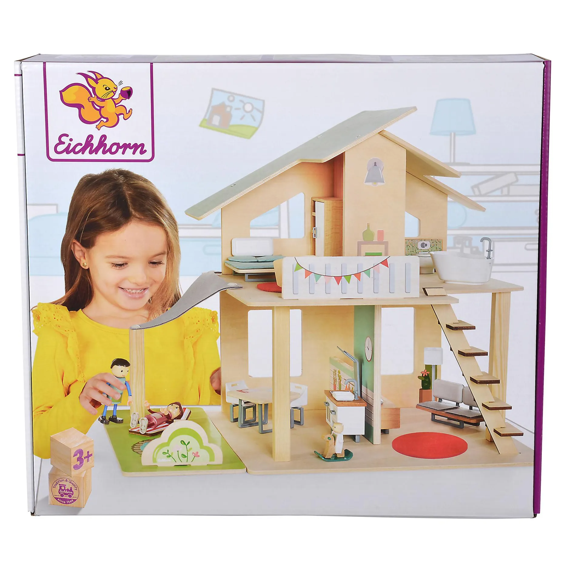 Eichhorn Puppenhaus mit Möbeln*Kinder Puppen & Puppenwagen|Spielzeug Ab 3 Jahren