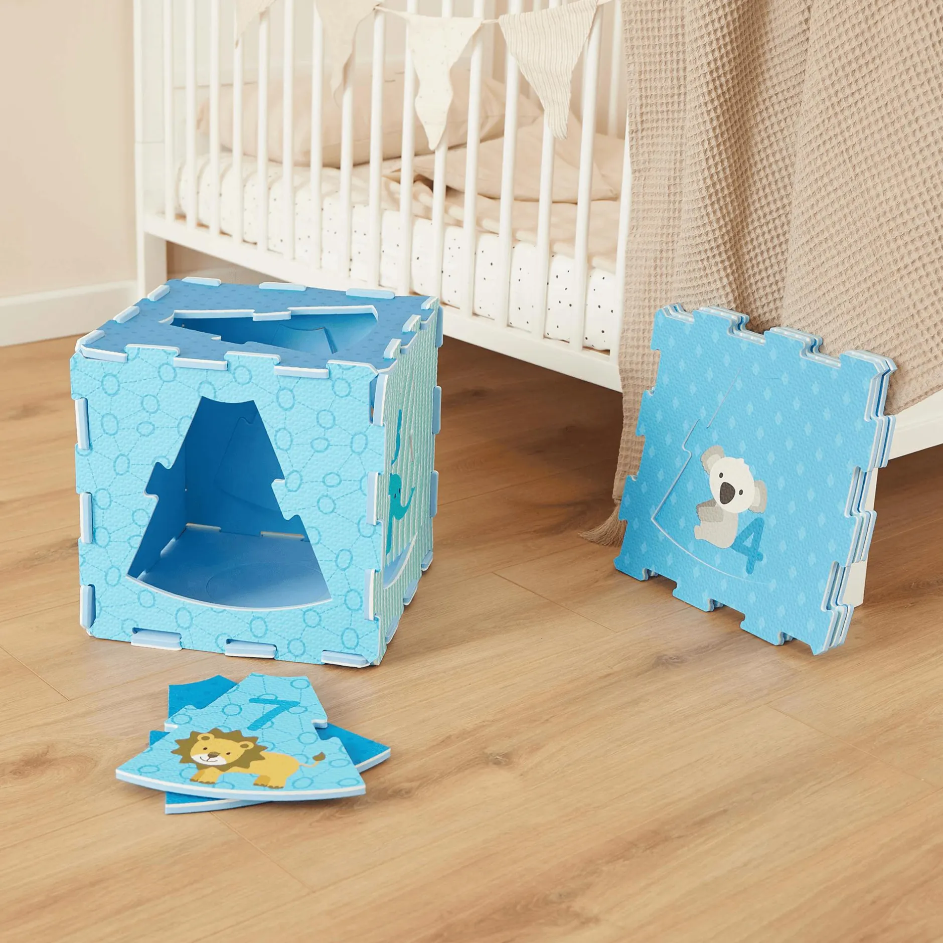 bieco Puzzlematte Tiere und Zahlen*Kinder Konstruktionsspielzeug