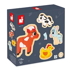 Janod Puzzle-Set Bauernhof*Kinder Lernspielzeug|Holzspielzeug