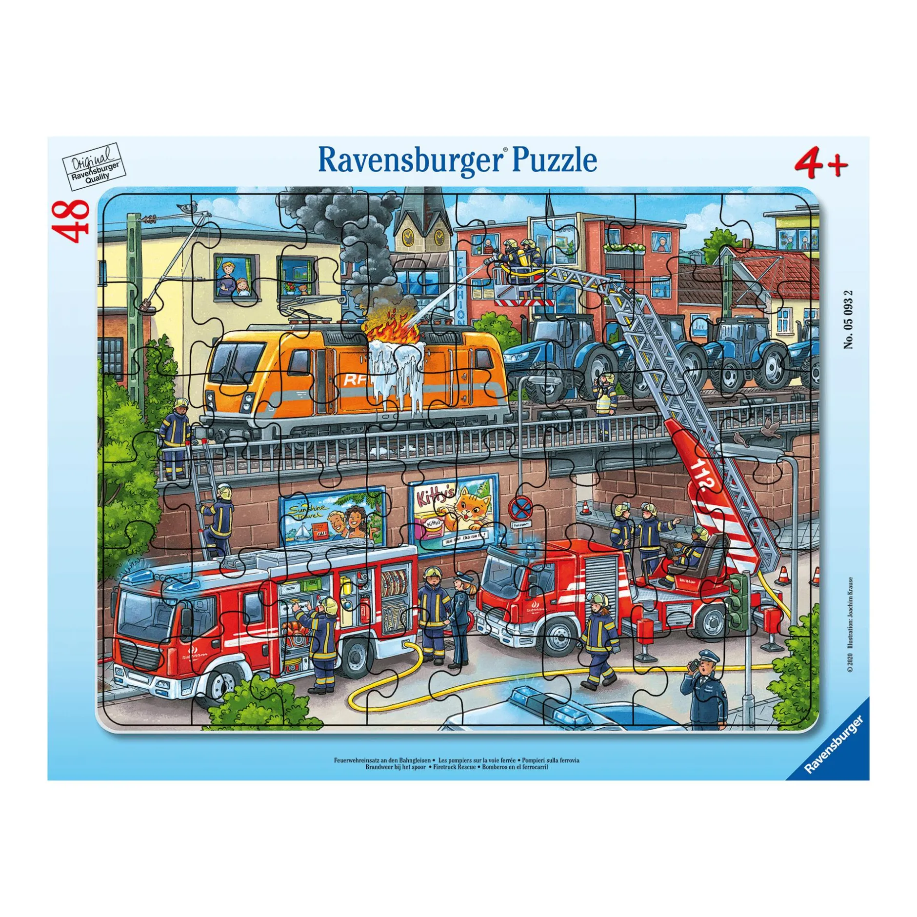 Ravensburger Rahmenpuzzle Feuerwehreinsatz an den Bahngleisen*Kinder Lernspielzeug|Spielzeug Ab 4 Jahren