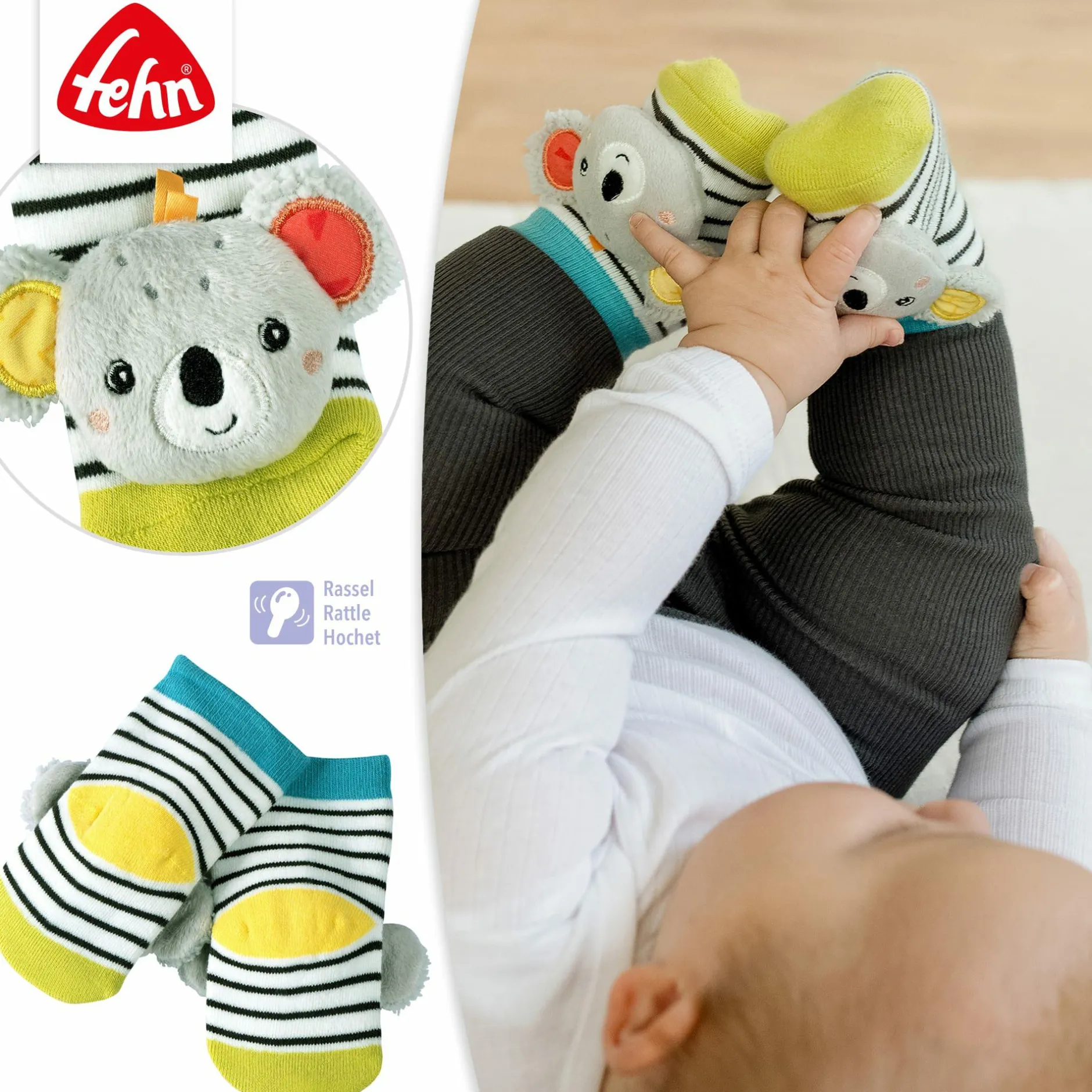 fehn Rasselsocken Koala* Socken & Strumpfhosen|Rasseln & Greiflinge