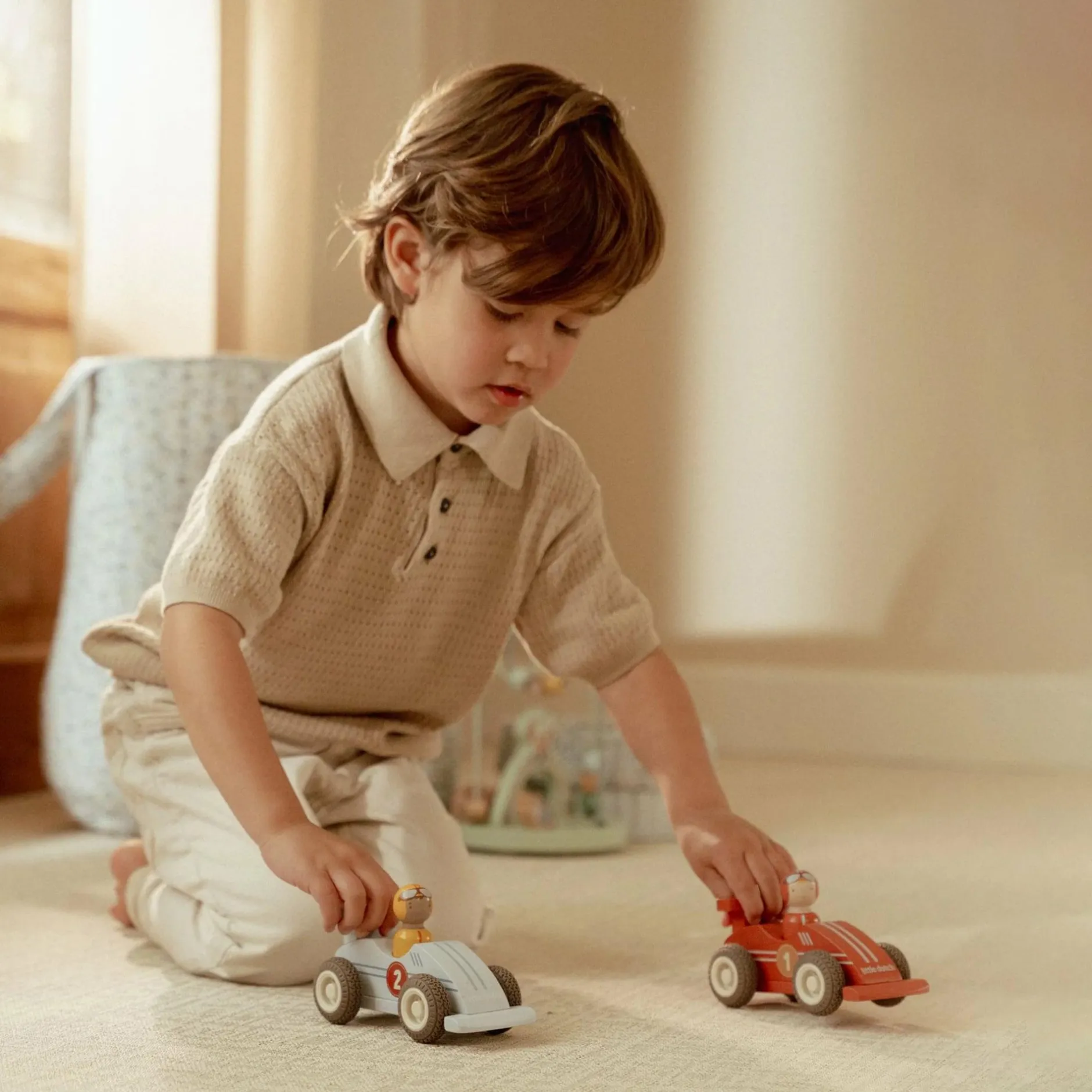 LITTLE DUTCH Rennwagen Rückziehautos*Kinder Lernspielzeug|Holzspielzeug