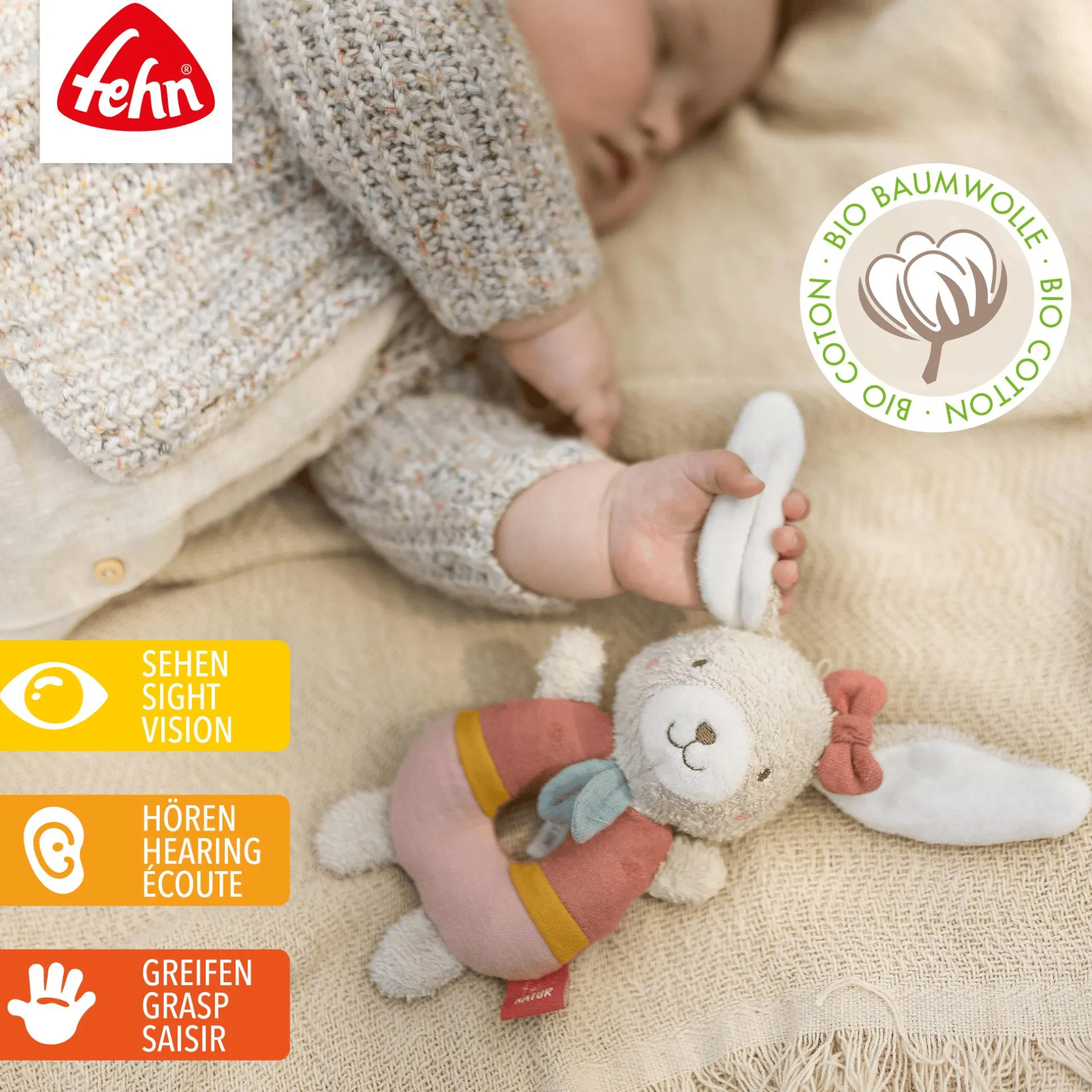 fehn Ring-Greifling Hase* Rasseln & Greiflinge