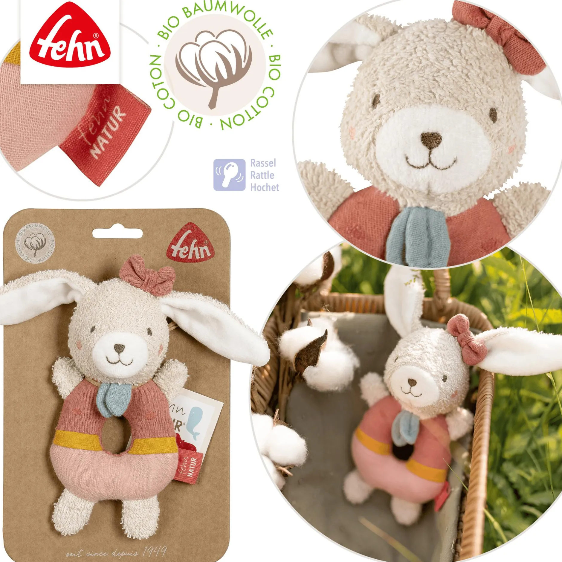 fehn Ring-Greifling Hase* Rasseln & Greiflinge