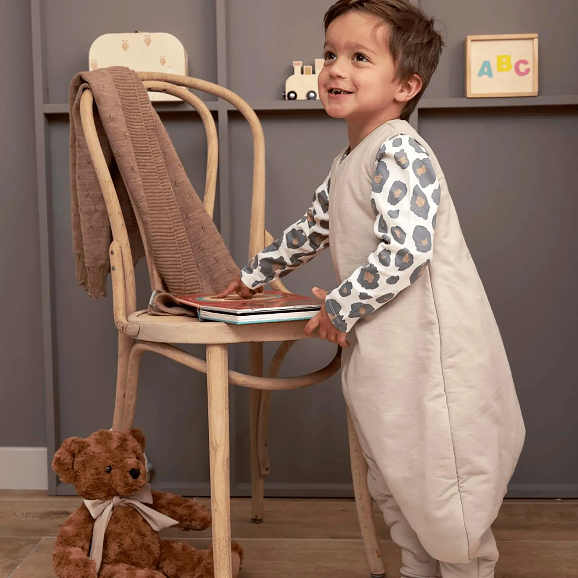 MEYCO Schlafsack-Overall Slub Greige 80 cm* Schlafsäcke|Schlafsäcke