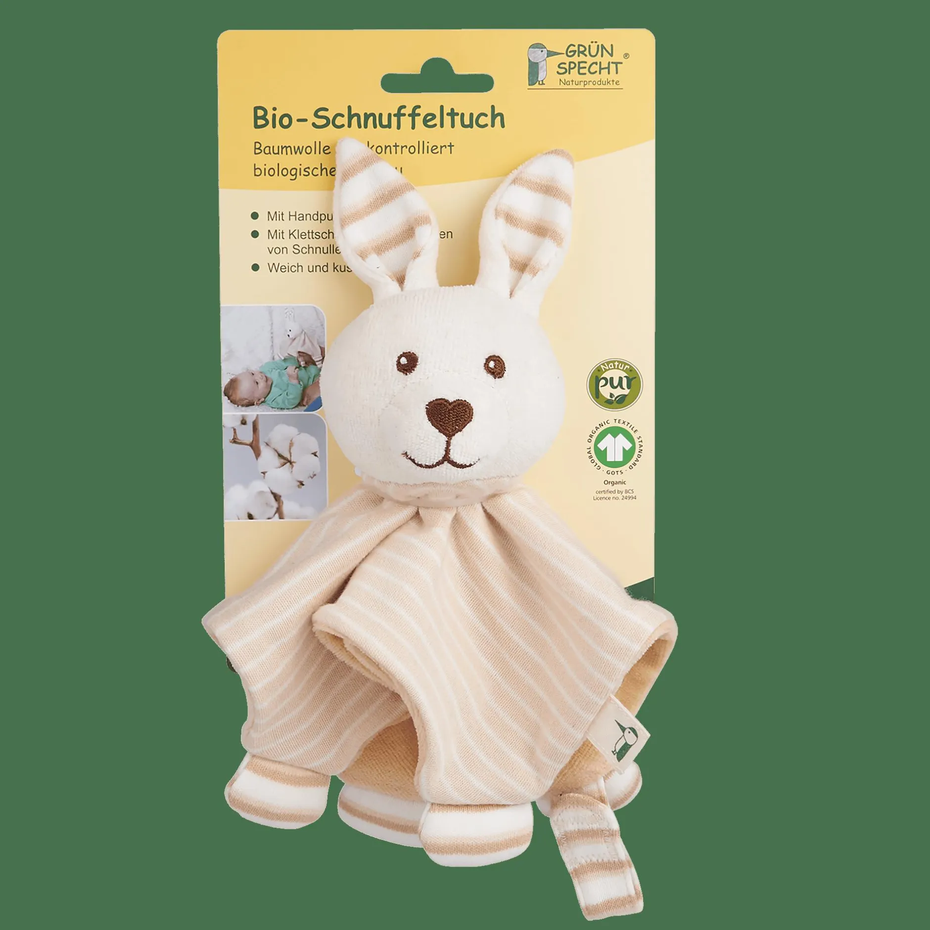 GRu00dcNSPECHT Schnuffeltuch Hase* Schmusetücher
