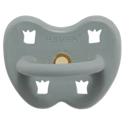 HEVEA Schnuller Gorgeous Grey 3-36 Monate Krone Rund* Schnuller