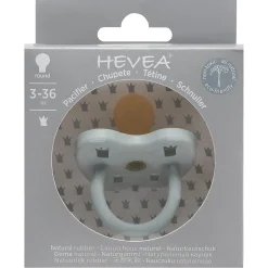 HEVEA Schnuller Gorgeous Grey 3-36 Monate Krone Rund* Schnuller