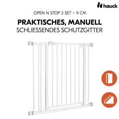 hauck Schutzgitter-Set Open N Stop 2 mit 9 cm Verlängerung White* Tür- & Treppenschutzgitter
