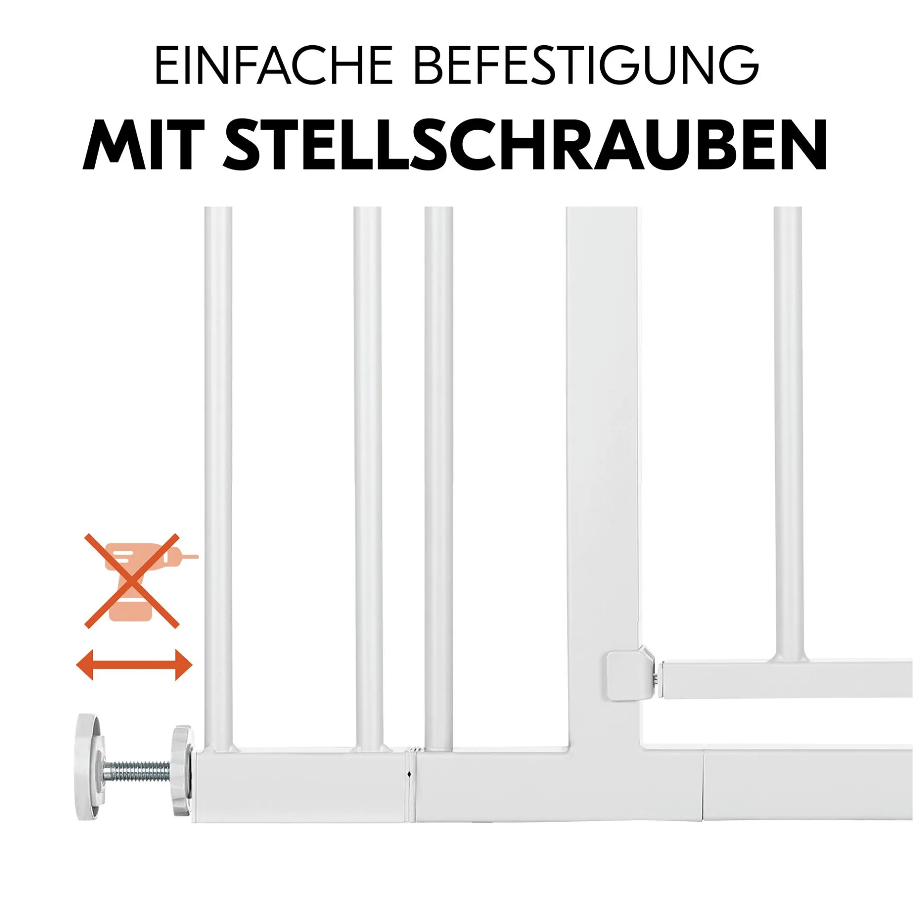 hauck Schutzgitter-Set Open N Stop 2 mit 9 cm Verlängerung White* Tür- & Treppenschutzgitter