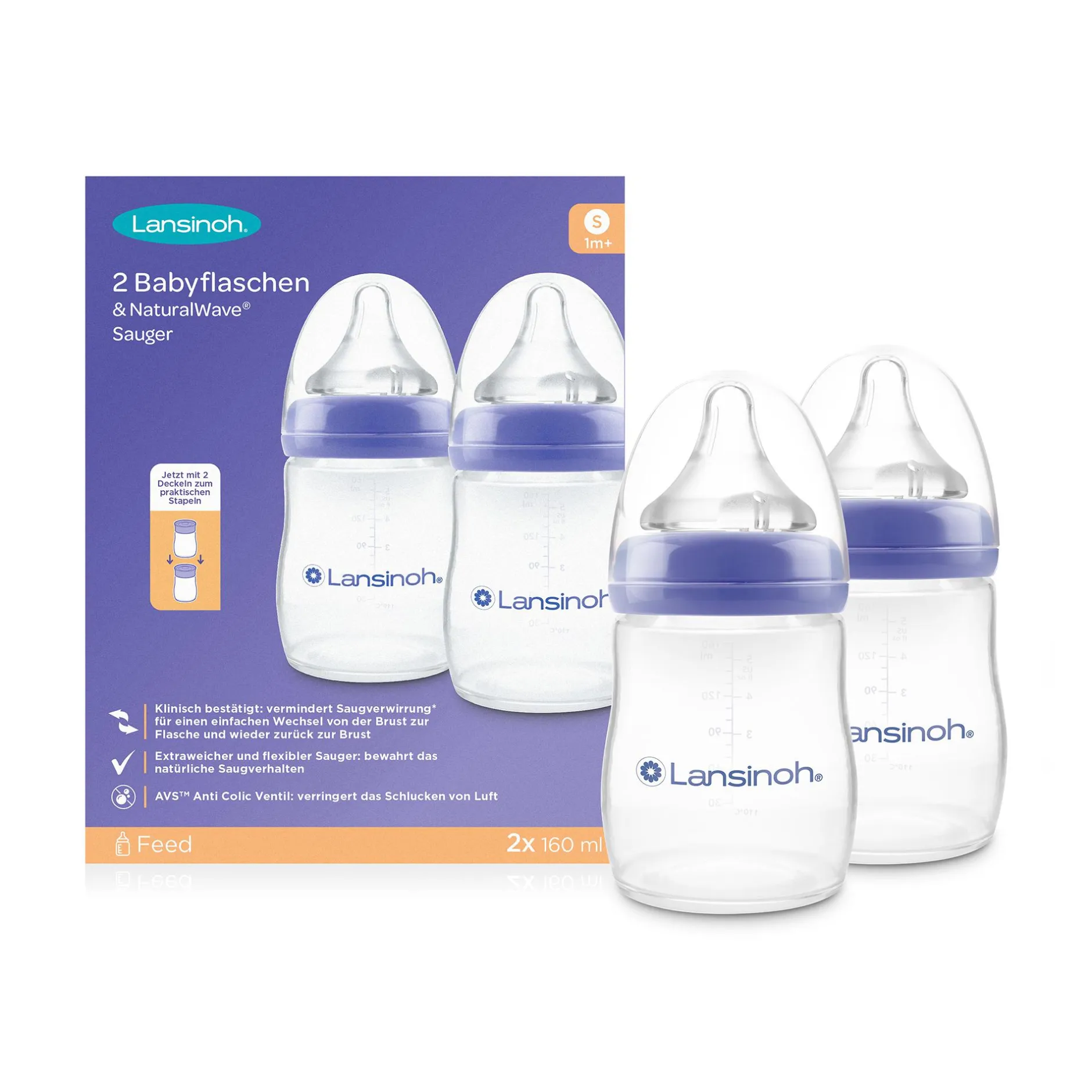 Lansinoh Set Babyflaschen NaturalWave Größe S* Flaschen & Sauger