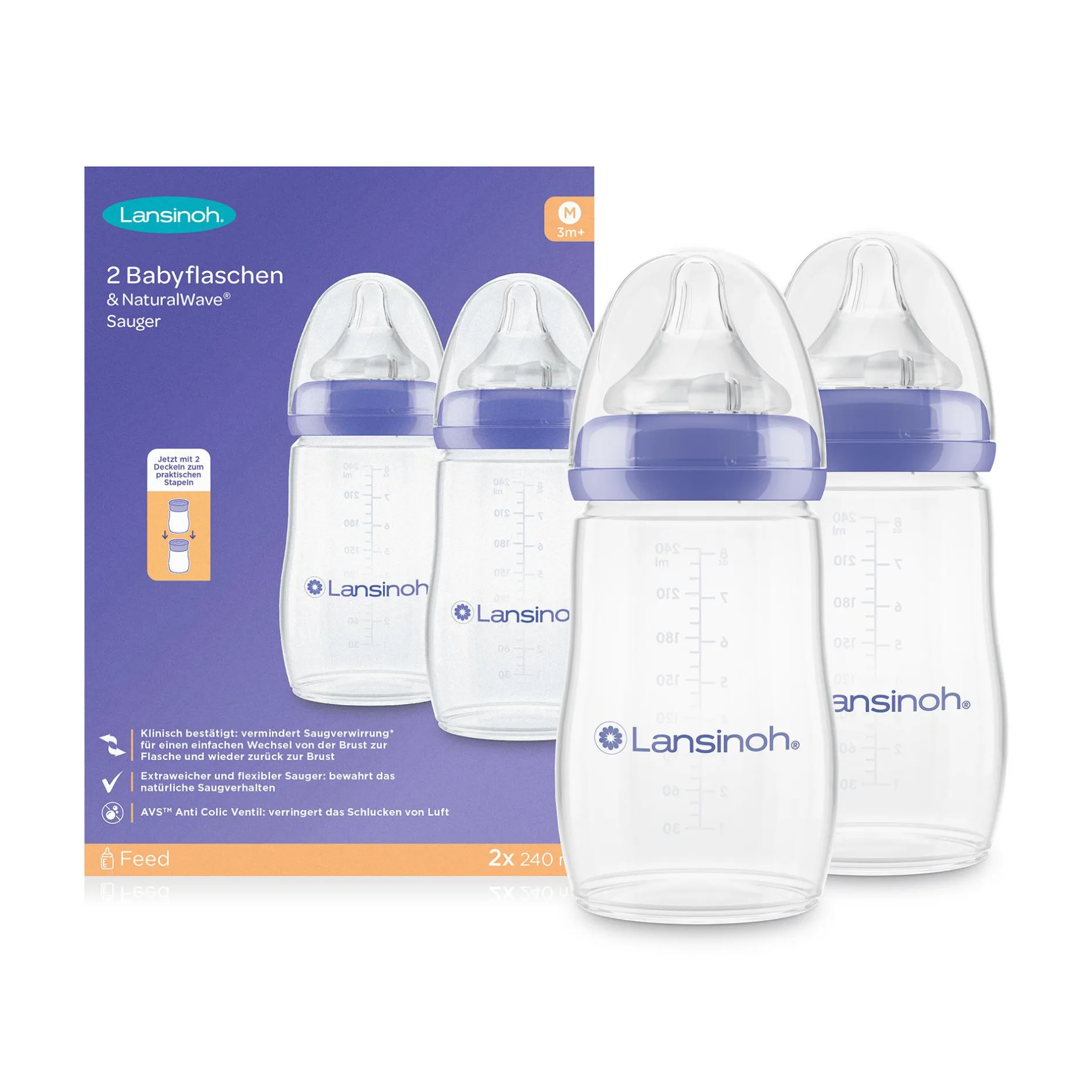 Lansinoh Set Babyflaschen NaturalWave Größe M* Flaschen & Sauger