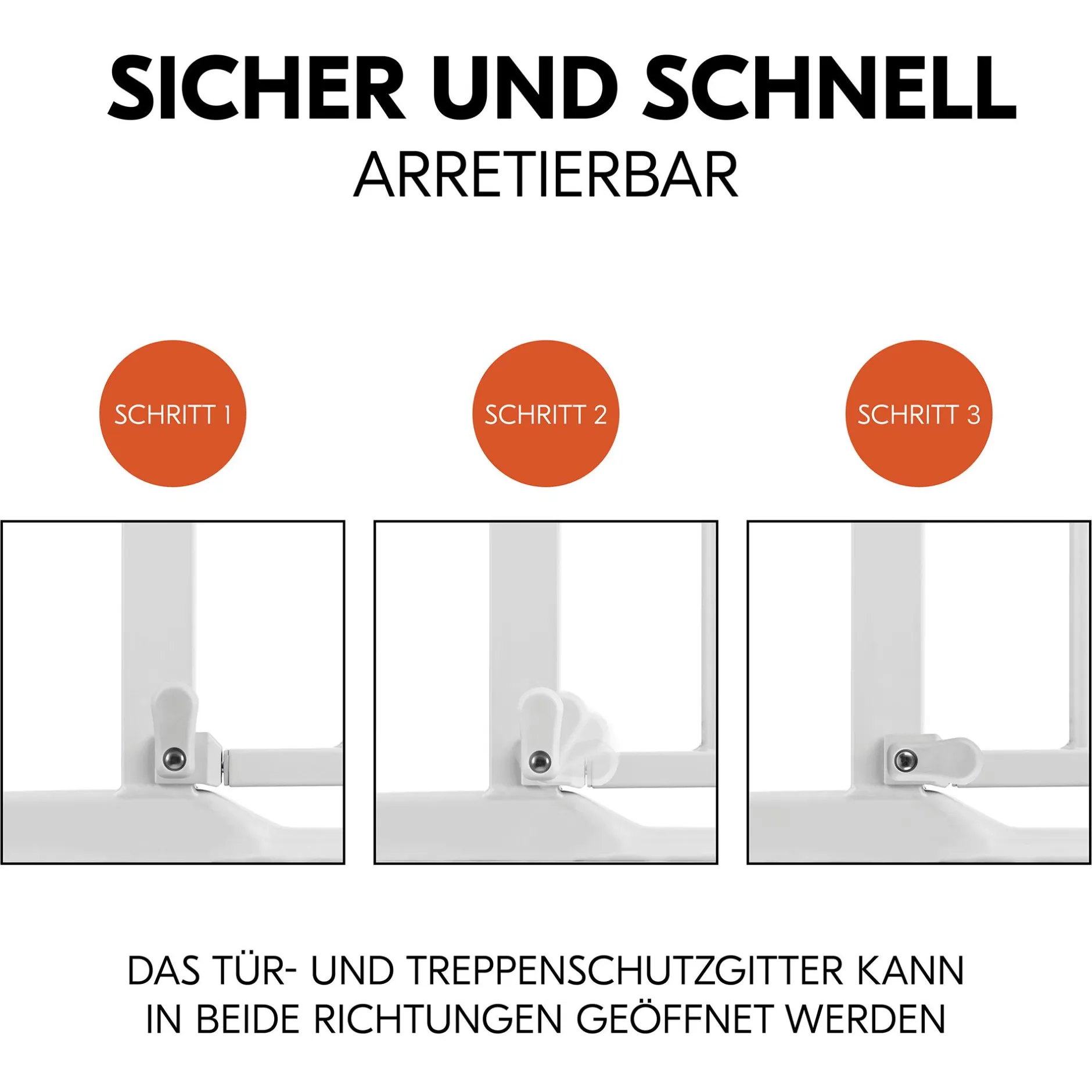 hauck Set Clear Step 2 mit 9 cm Verlängerung White* Tür- & Treppenschutzgitter