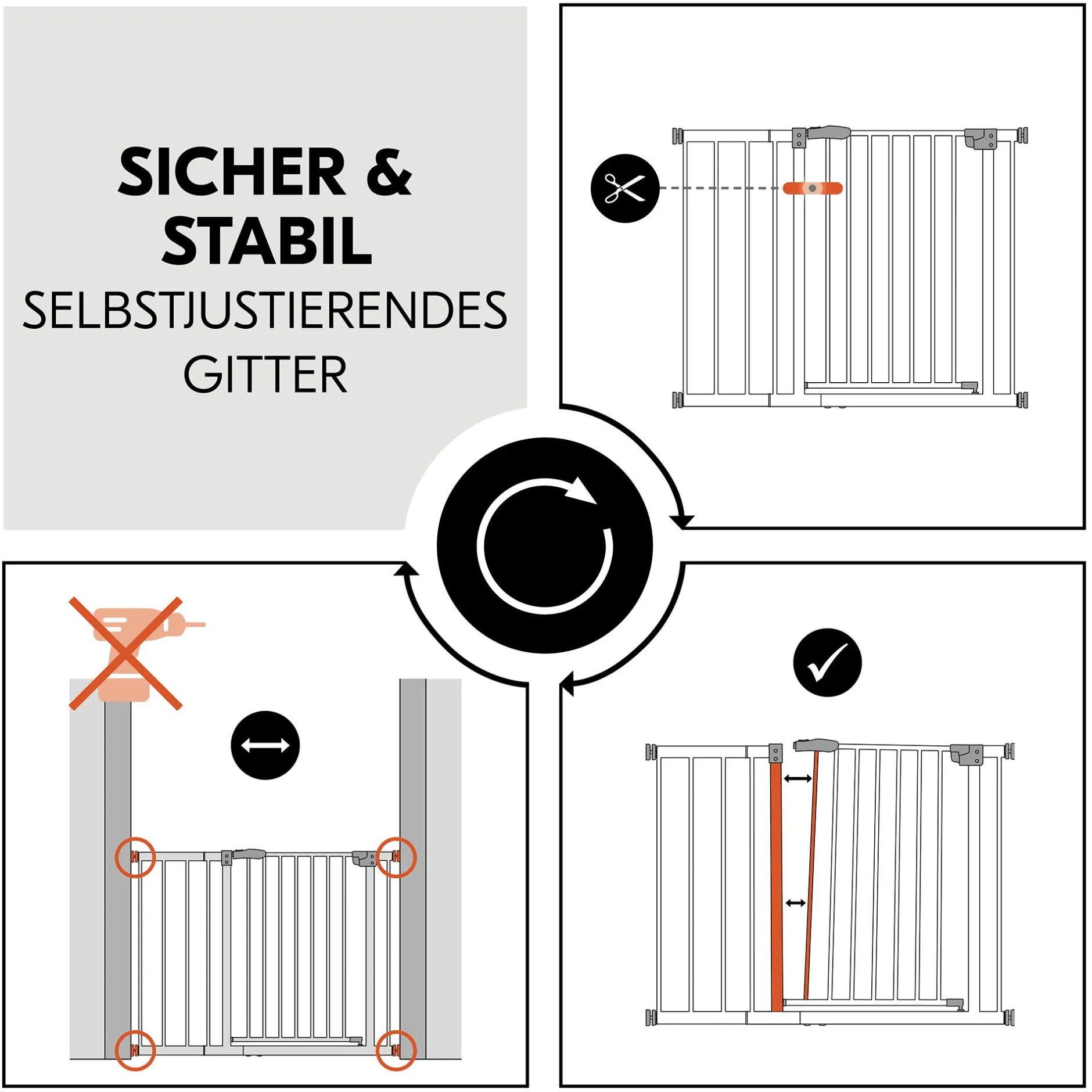 hauck Set Clear Step Autoclose 2 mit 21 cm Verlängerung White* Tür- & Treppenschutzgitter