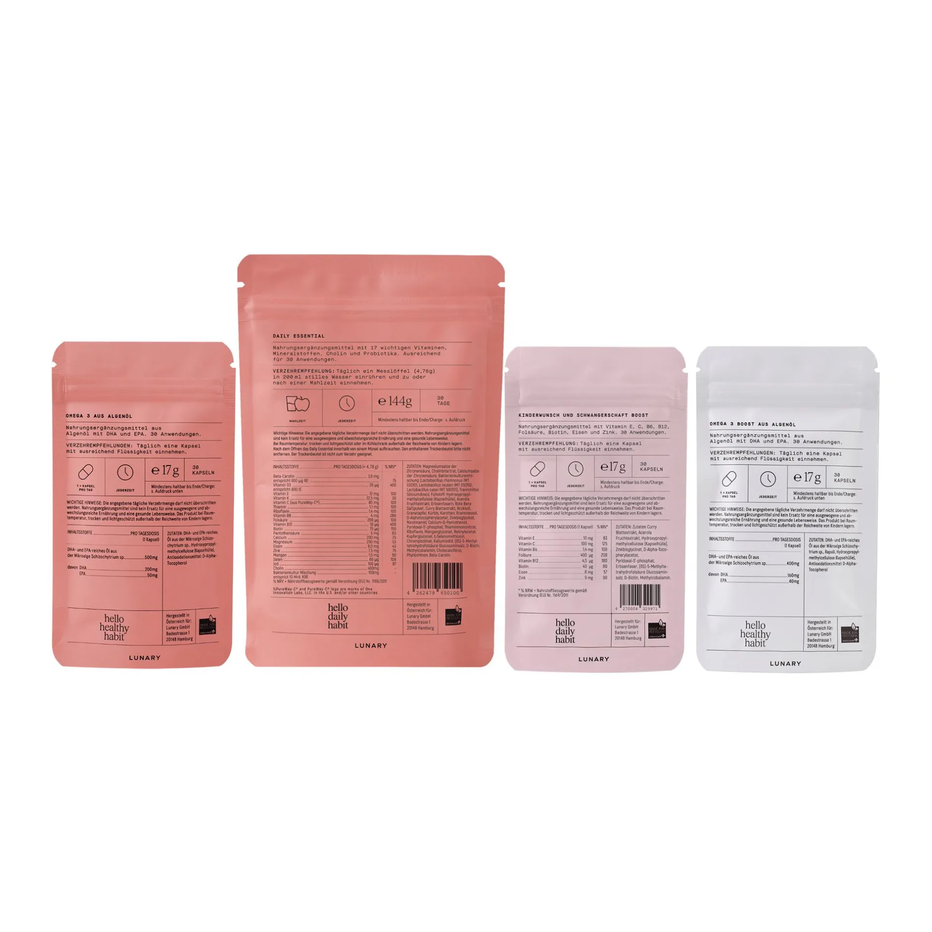 Lunary Set Daily Essential plus Schwangerschaft Boost* Hausapotheke|Nahrungsergänzung & Vitamine