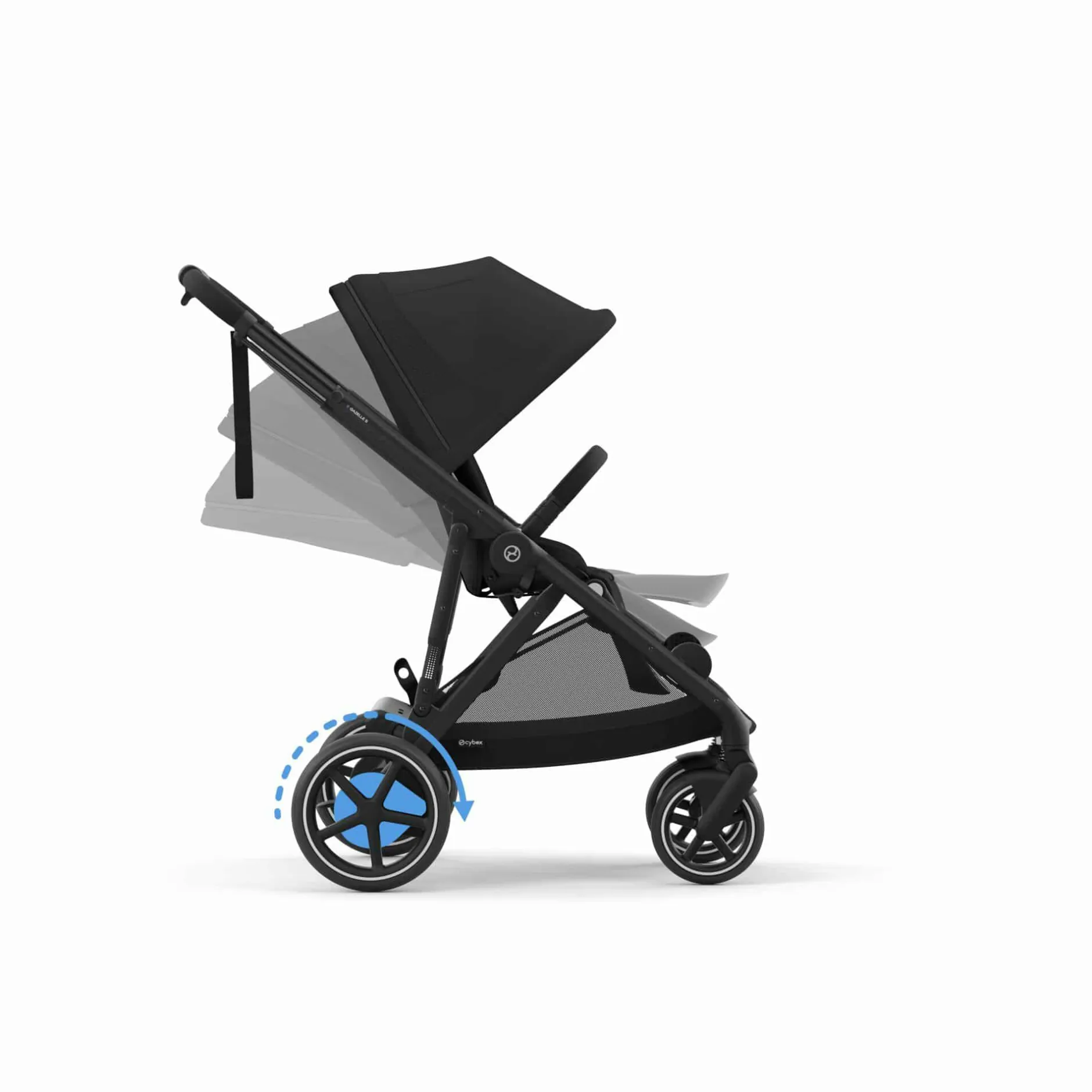 cybex PLATINUM Set e-Gazelle S Moon Black mit Wanne*Kinder Kombi-Kinderwagen