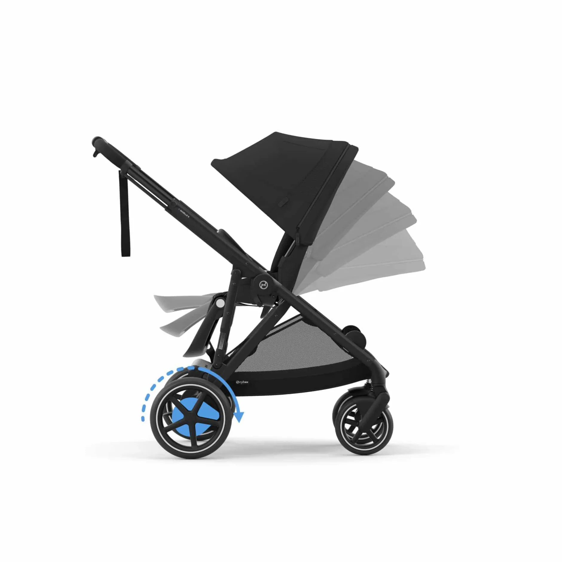 cybex PLATINUM Set e-Gazelle S Moon Black mit Wanne*Kinder Kombi-Kinderwagen
